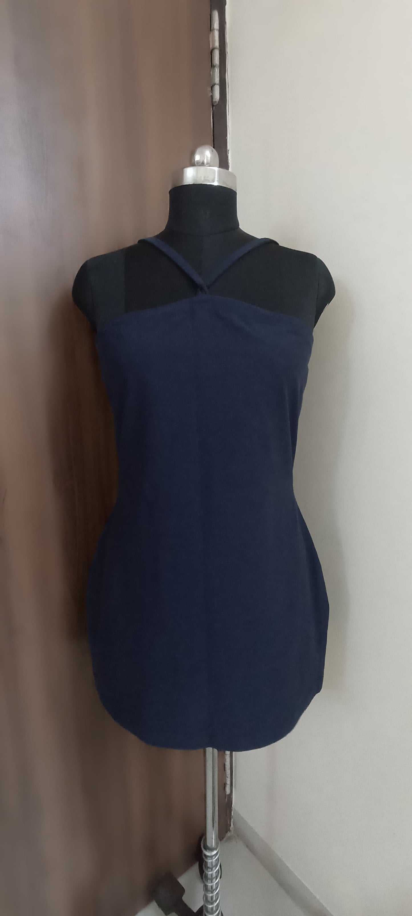 Blue Halter Neck Dress ( Size -M)