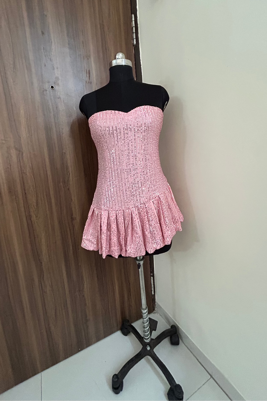 Pink Sequin Dress ( Size-XS )