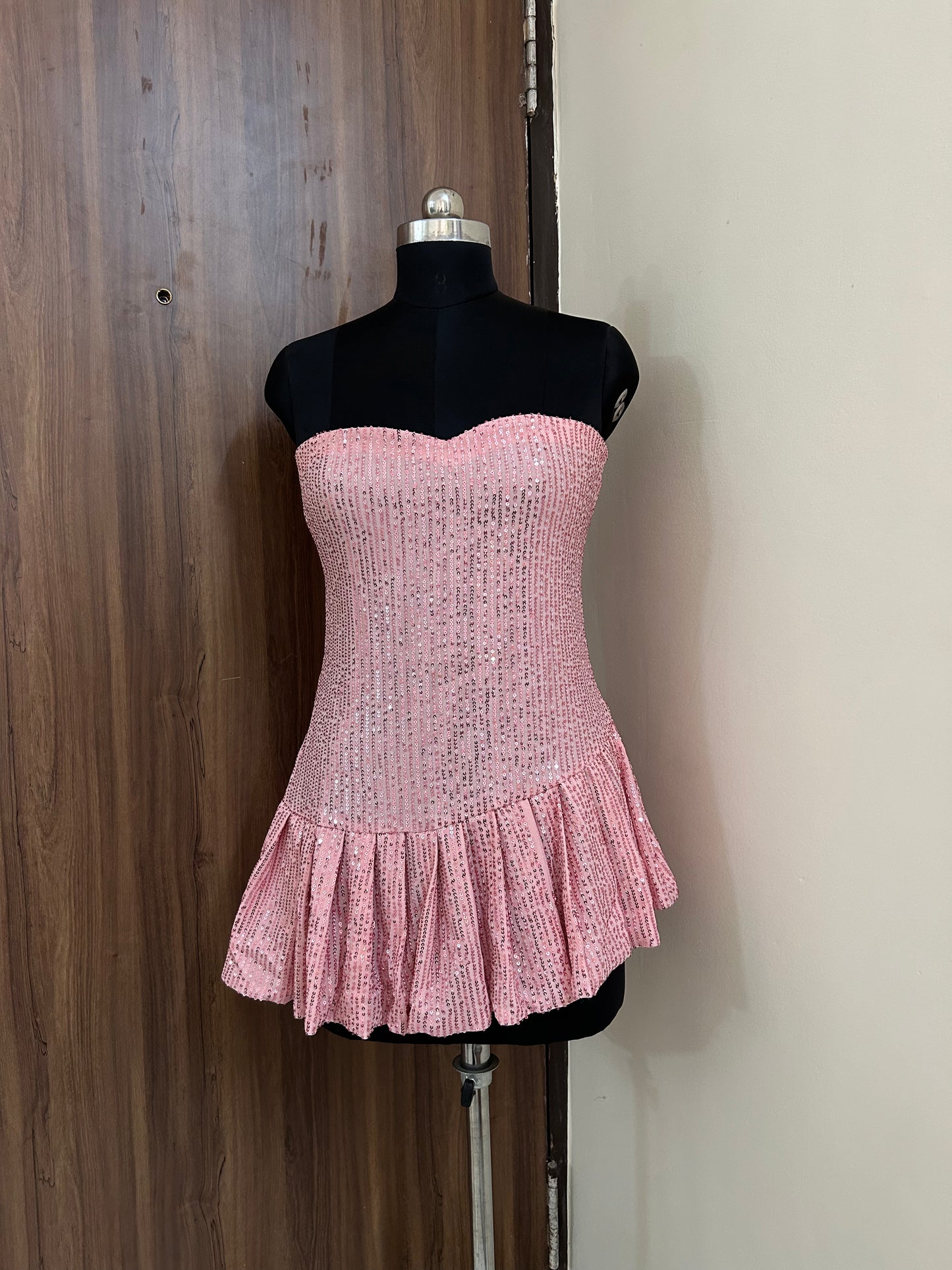 Pink Sequin Dress ( Size-XS )