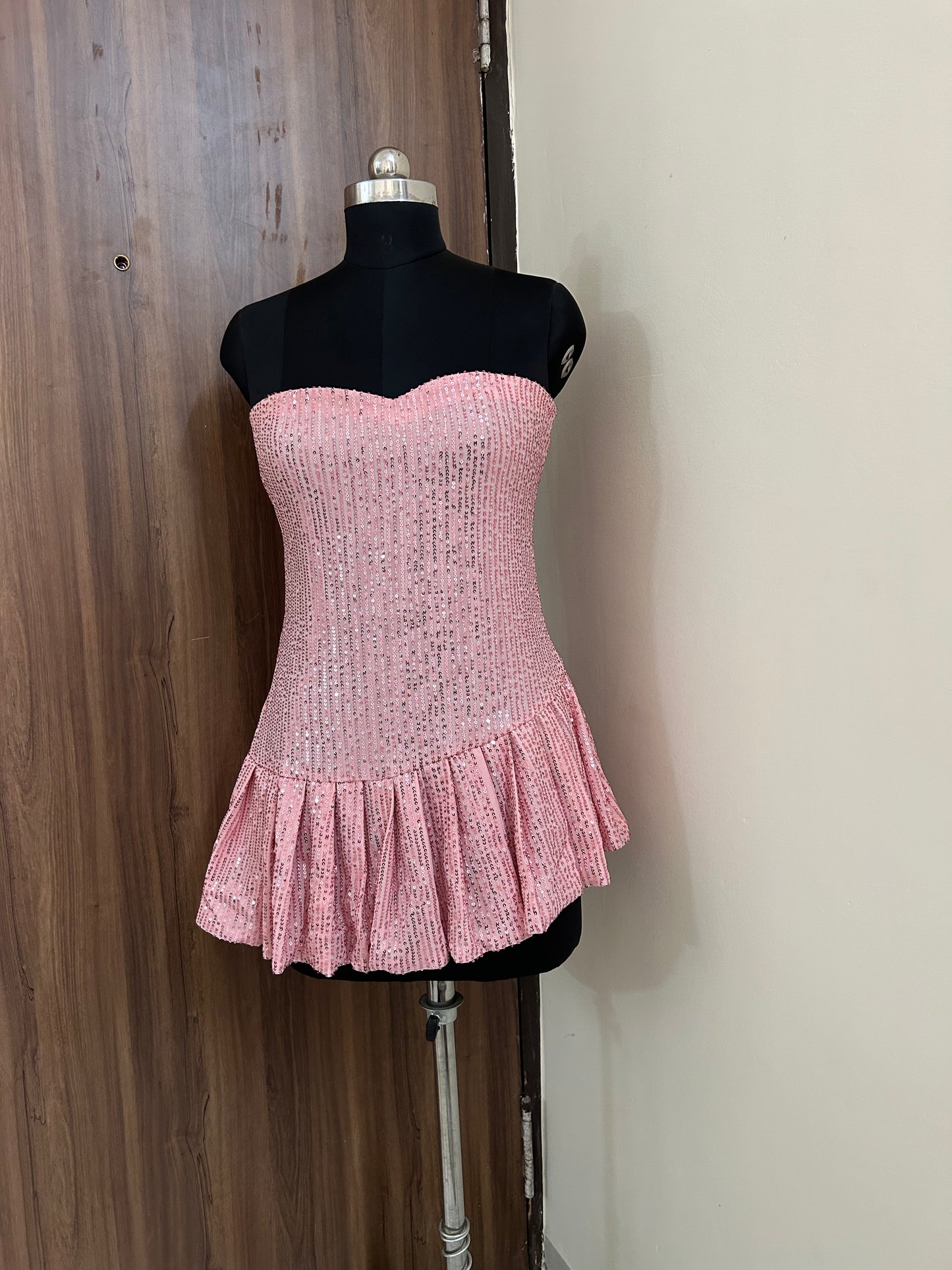Pink Sequin Dress ( Size-XS )