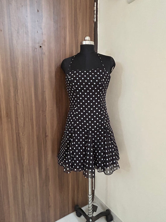 Black Polka Dot Dress  ( Size- XS)