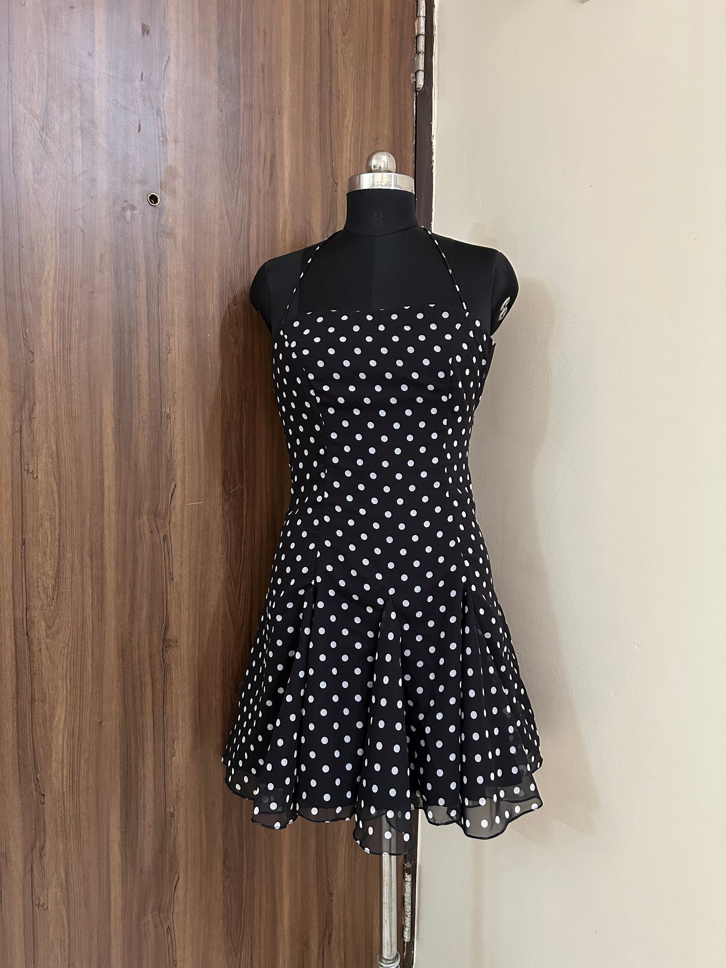 Black Polka Dot Dress  ( Size- XS)
