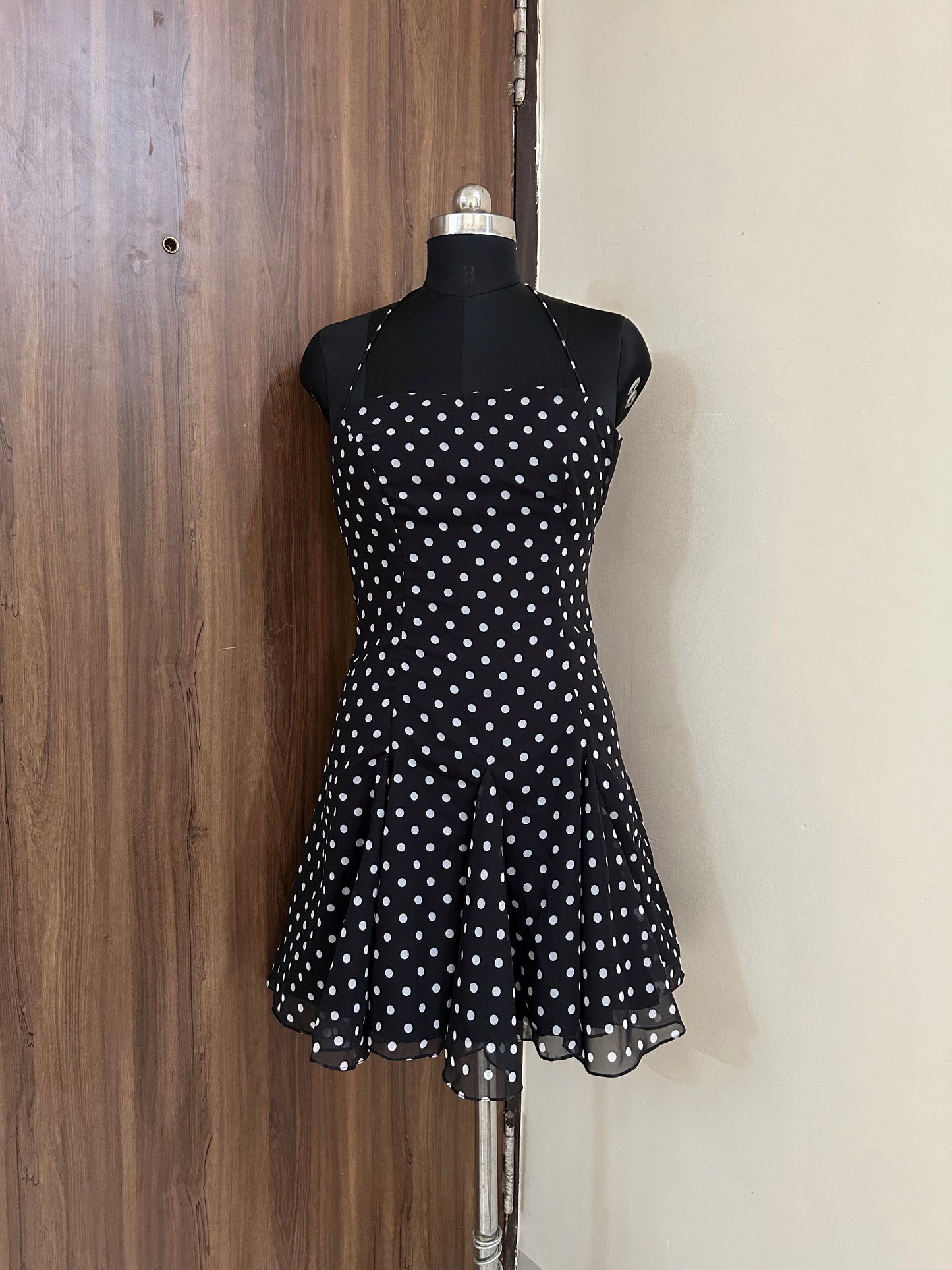 Black Polka Dot Dress  ( Size- XS)
