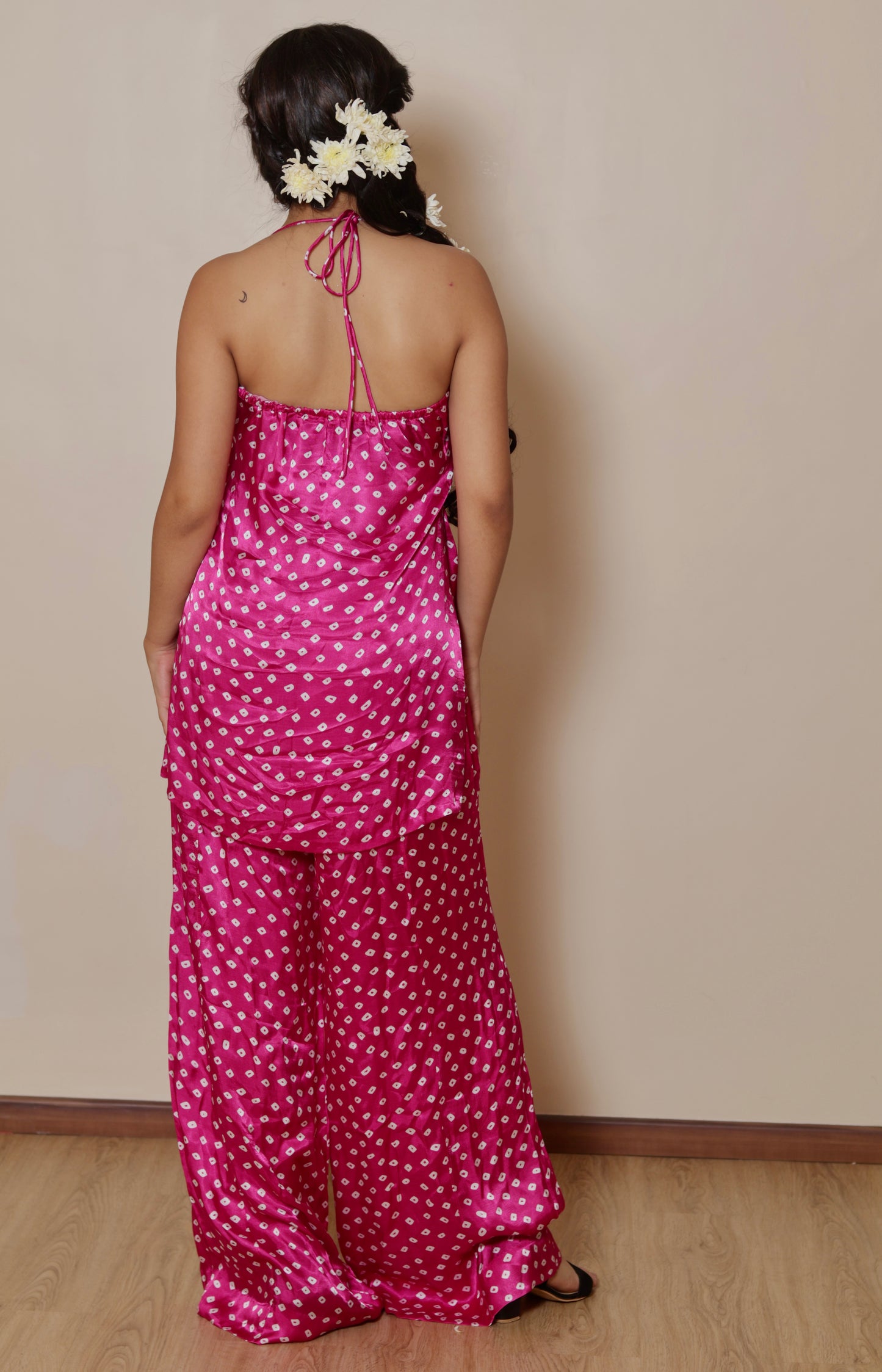 Pink Bandh Bandhani Set (3 Piece)