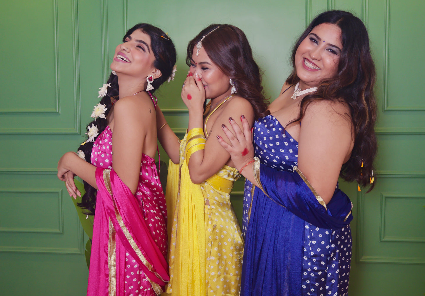 Yellow Bandh Bandhani Set (3 Piece)