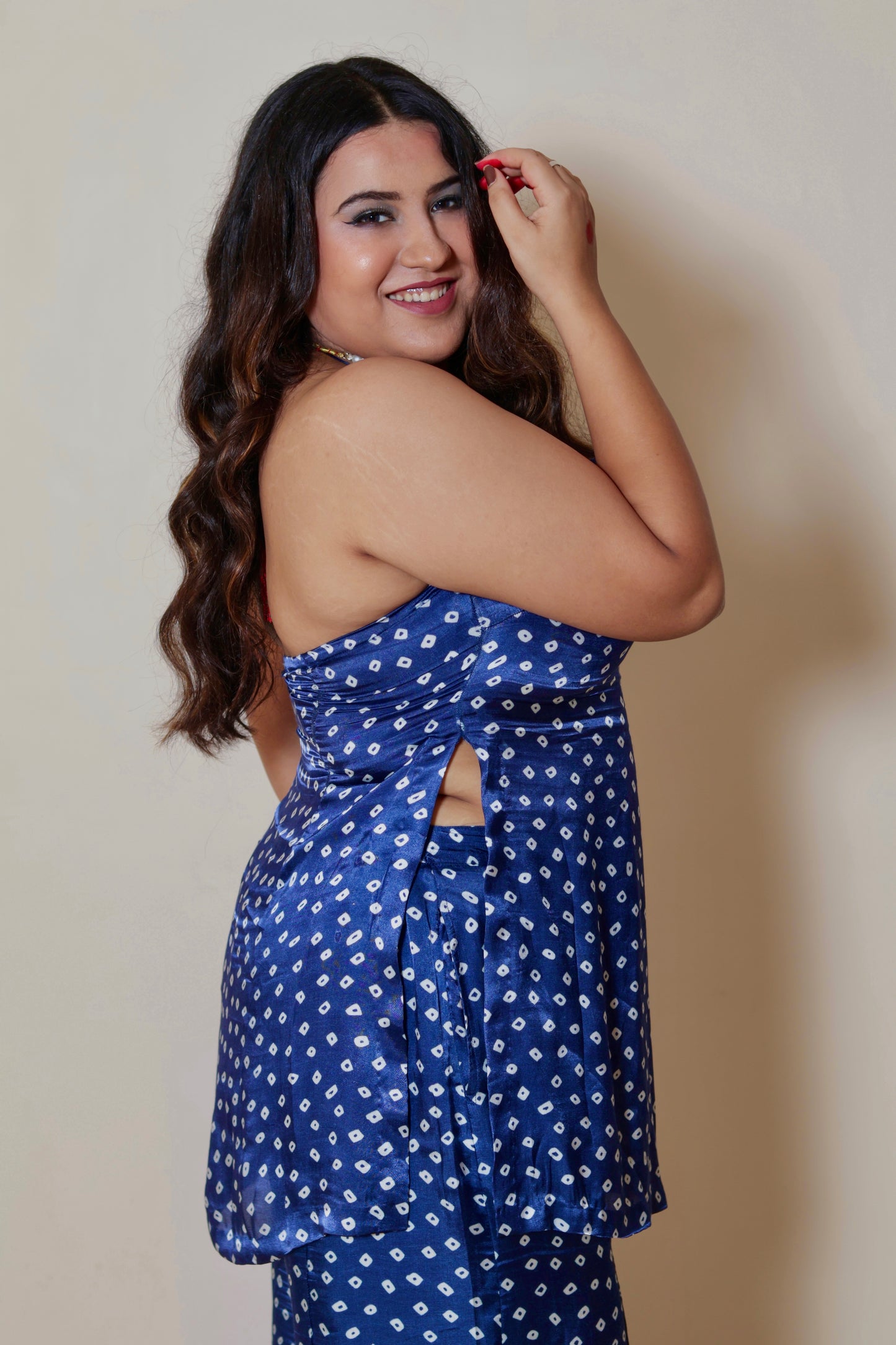 Blue Bandh Bandhani Set (3 Piece)