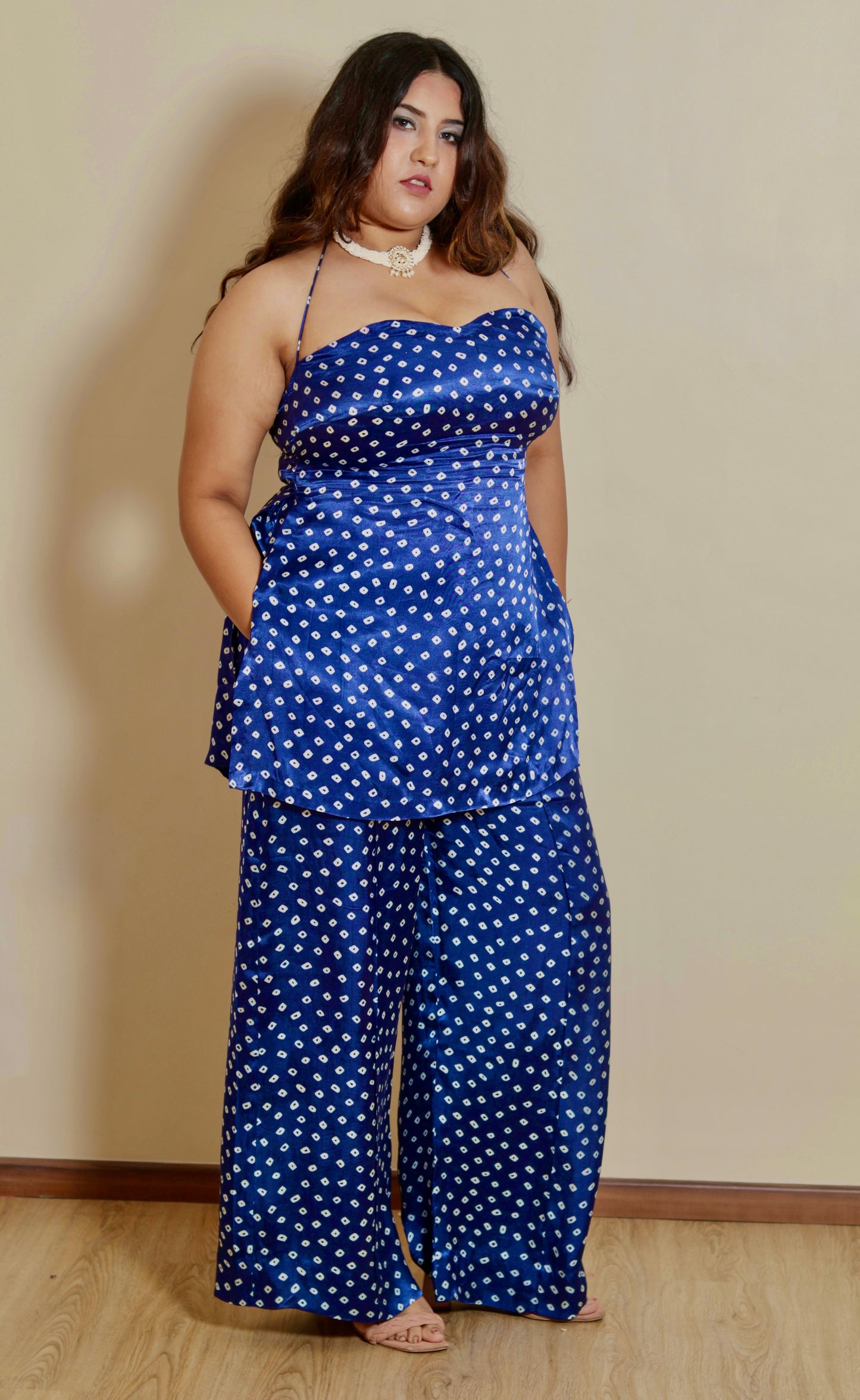 Blue Bandh Bandhani Set (3 Piece)