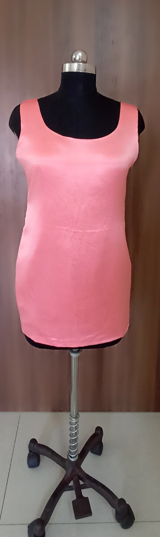 Pink Satin Mini Dress  ( SIZE- S)