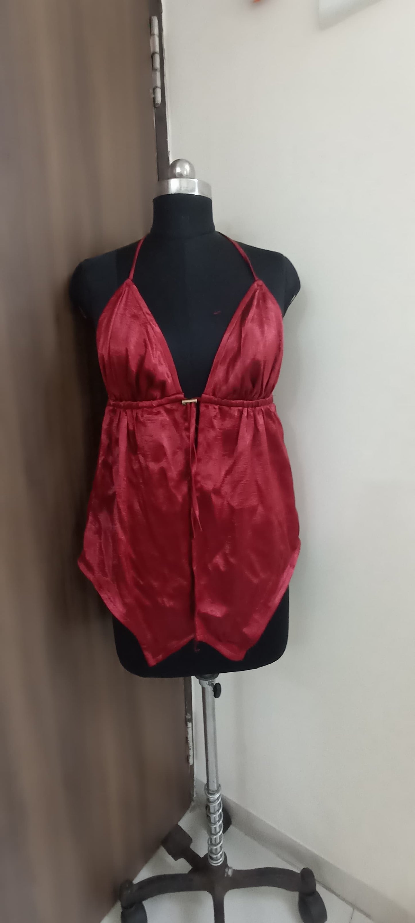 Red Satin Top ( Size -M)
