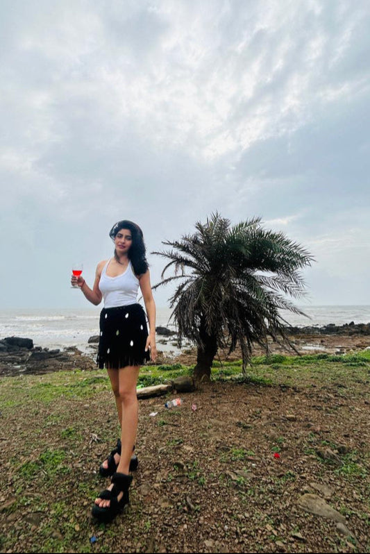 SANTORINI SPARK MACRAME MIRROR SKIRT